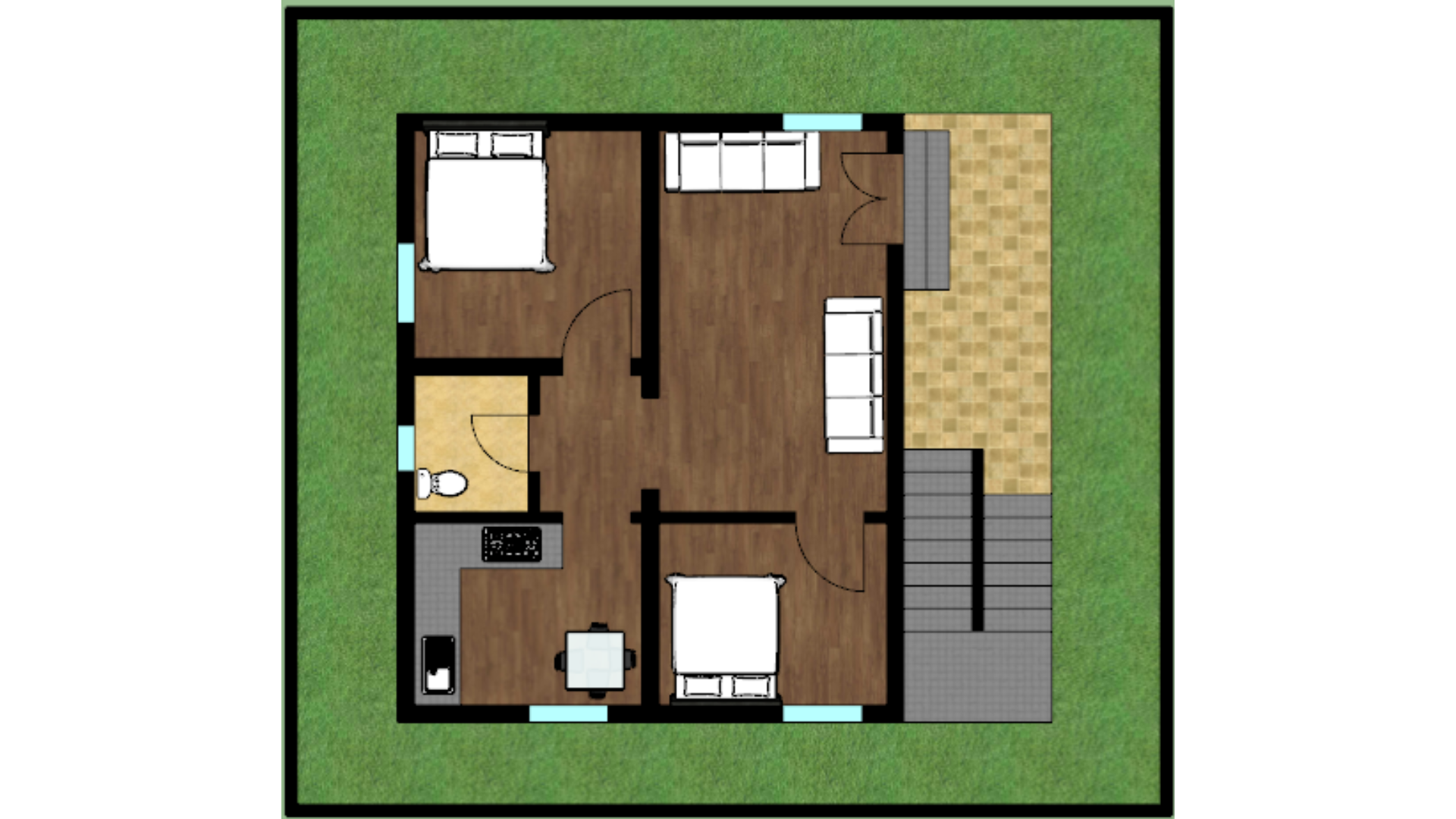 28x28-2-bhk-single-floor-under-1000sq-ft-singlex-south-facing